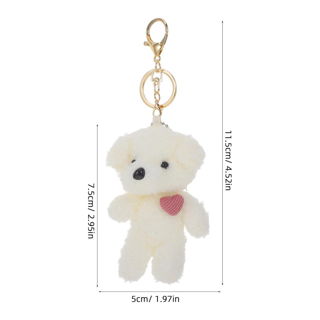 EXCEART Plush Puppy Keychain, Fluffy Dog Keychain, Dog Pendant, Door, Mini Dog Toy, 2-Piece Set