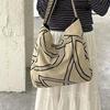 Linen Large Capacity Canvas Tote - Natural Woven Cloth Bag with Totem Design