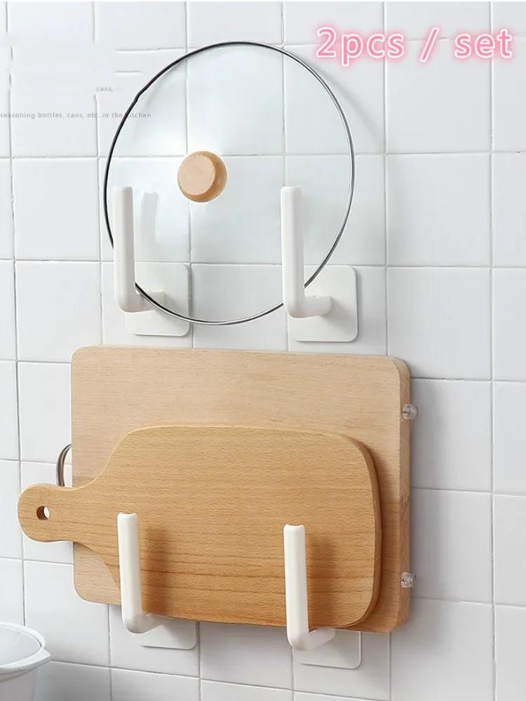 2 buc/set de suport de depozitare din plastic pentru bucătărie, capac pentru oală, suport pentru tăiere, folie de ambalare din plastic, suport pentru hârtie igienică