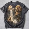 Tričko Comfort Colors Goldendoodle Hvízdající na Měsíc, Vintage tričko pro psí mámu 90. let