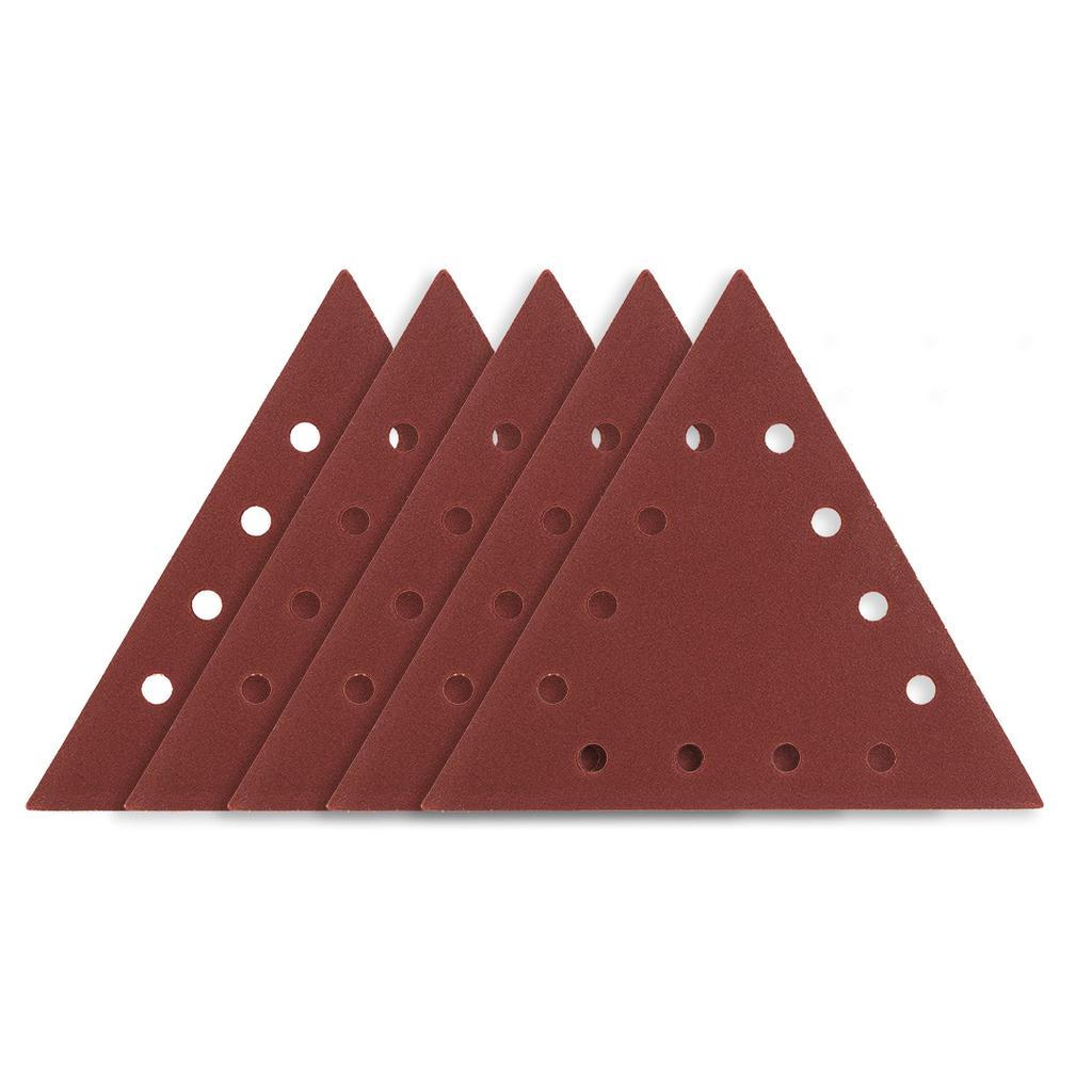 Velcro sandpaper K120, triangular with 12 holes, 5 pcs for sander 59G264