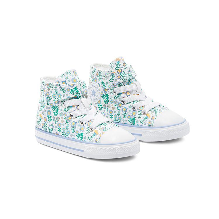 Converse Chuck Taylor All Star High Top Baby Walker Shoes Mint Green Floral Baby Shoes 770502C