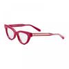 Valentino Eyeglasses Cat Eye Full Rim Shiny Black Frame And Clear Demo Lens Lens Vlx 124a Pink