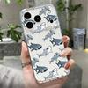 Silicone Clear Phone Case For iPhone 17 16 Pro 15 14 13 12 Pro Max 11 Transparent Shockproof Soft TPU Shark Turtle Printed Cover