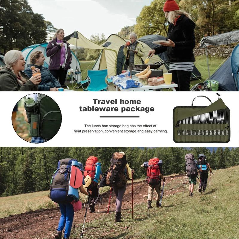1 Stück Outdoor Camping Besteck Aufbewahrungstasche Tragbare Roll Up Tasche Tasche Besteck Aufbewahrung Wasserabweisende Hülle Für Gabeln Löffel Essstäbchen