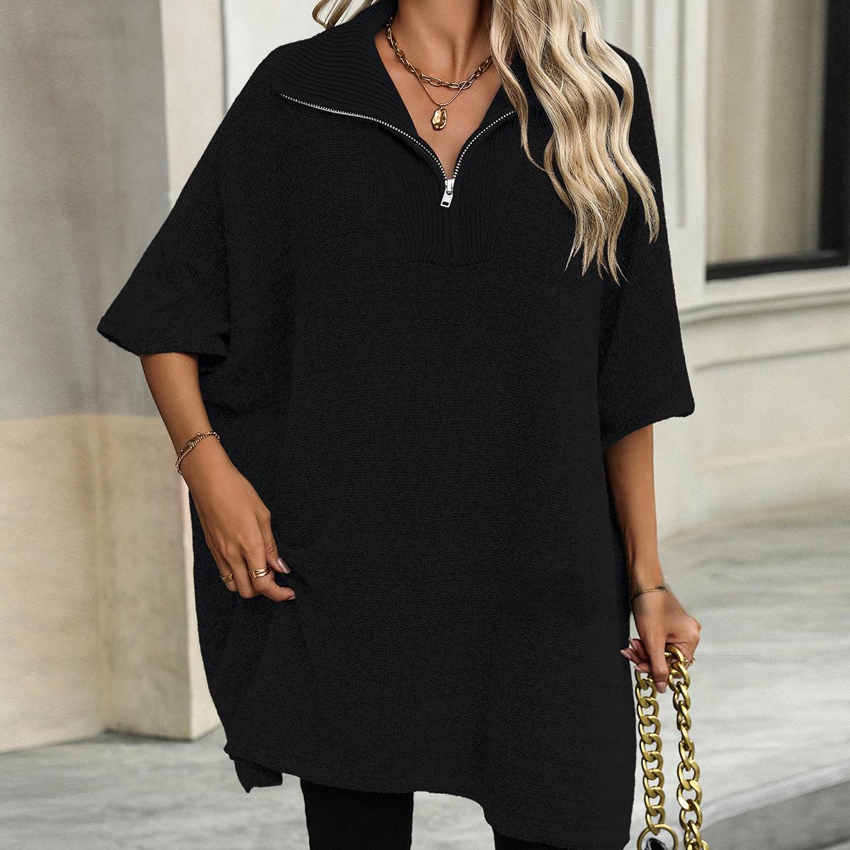 IHUASU Женская осенне-зимняя мода средней длины вязаный свитер с длинным рукавом — фото 6