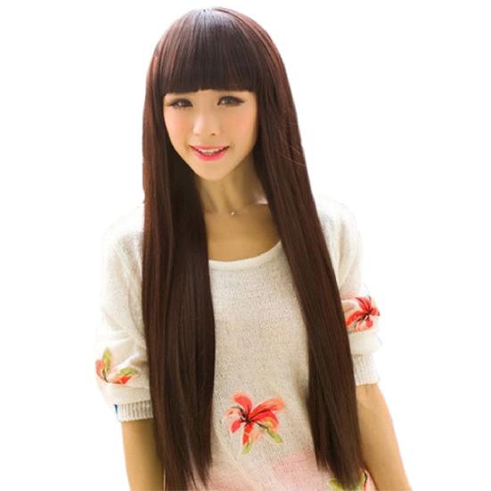 Wig Natural Soft Long Hair Extension Wear Cosplay Wig Various Colors for Daily