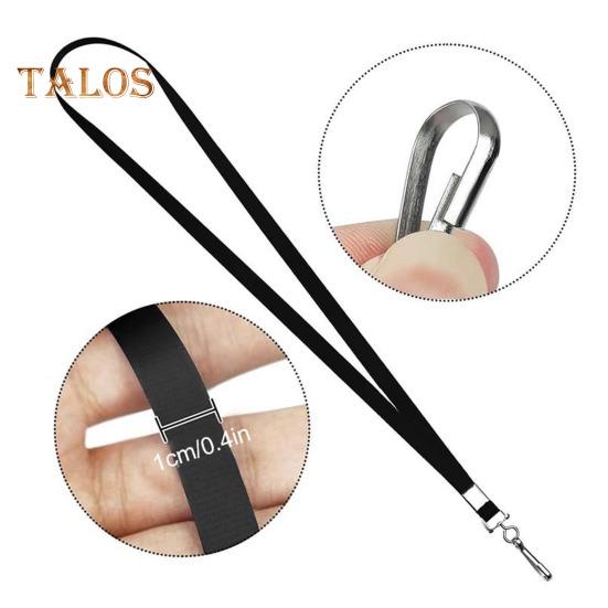 50 Pcs Black Lanyard Bulk Badge Lanyard for Office ID Badges Keys Flat Neck Lanyard with Badge Clip Swivel Hook for Schools Cruise Office Kids