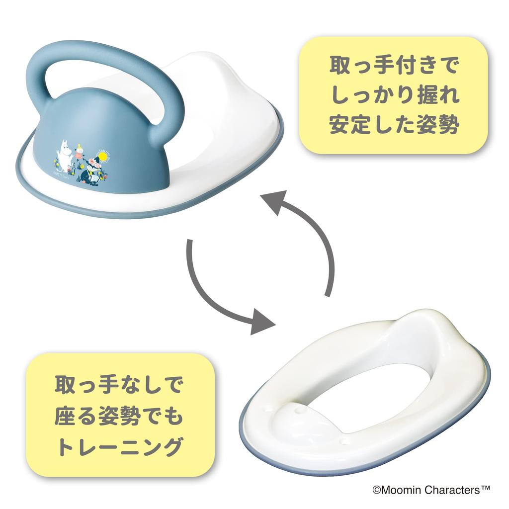 Eiwa Moomin Toilet Training Seat for Babies - Potty/Toilet Seat with Handle, Splash Guard, Non-Slip, Washable, Easy Assembly