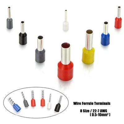 25/50/100pcs Tubular Wire Cold Pressure Connector Electrical Terminals Cable Crimps Wire Ferrules