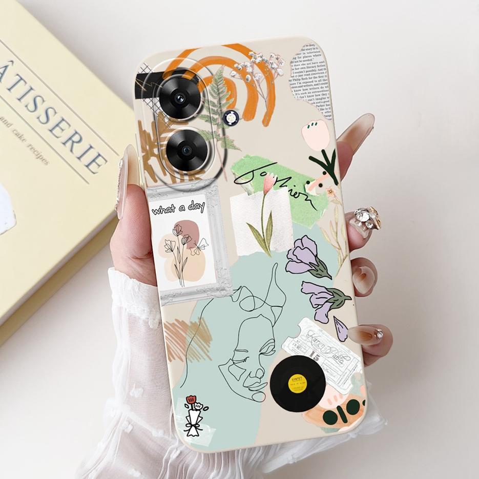 Für Realme Note 60 Hülle Luxus Kunst Bemaltes Cover Stoßfest Weiches Silikon Handyhülle Für Realme Note 50 Note50 Note60 Rückseite