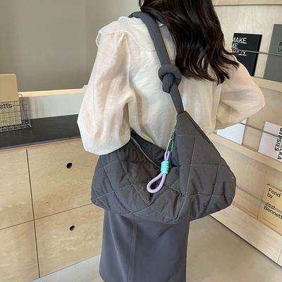 Ikdienas liela ietilpības soma sievietēm Jauna, moderna un daudzpusīga neilona cauruļu kokvilnas jaka Crossbody Bag Viena pleca auduma soma