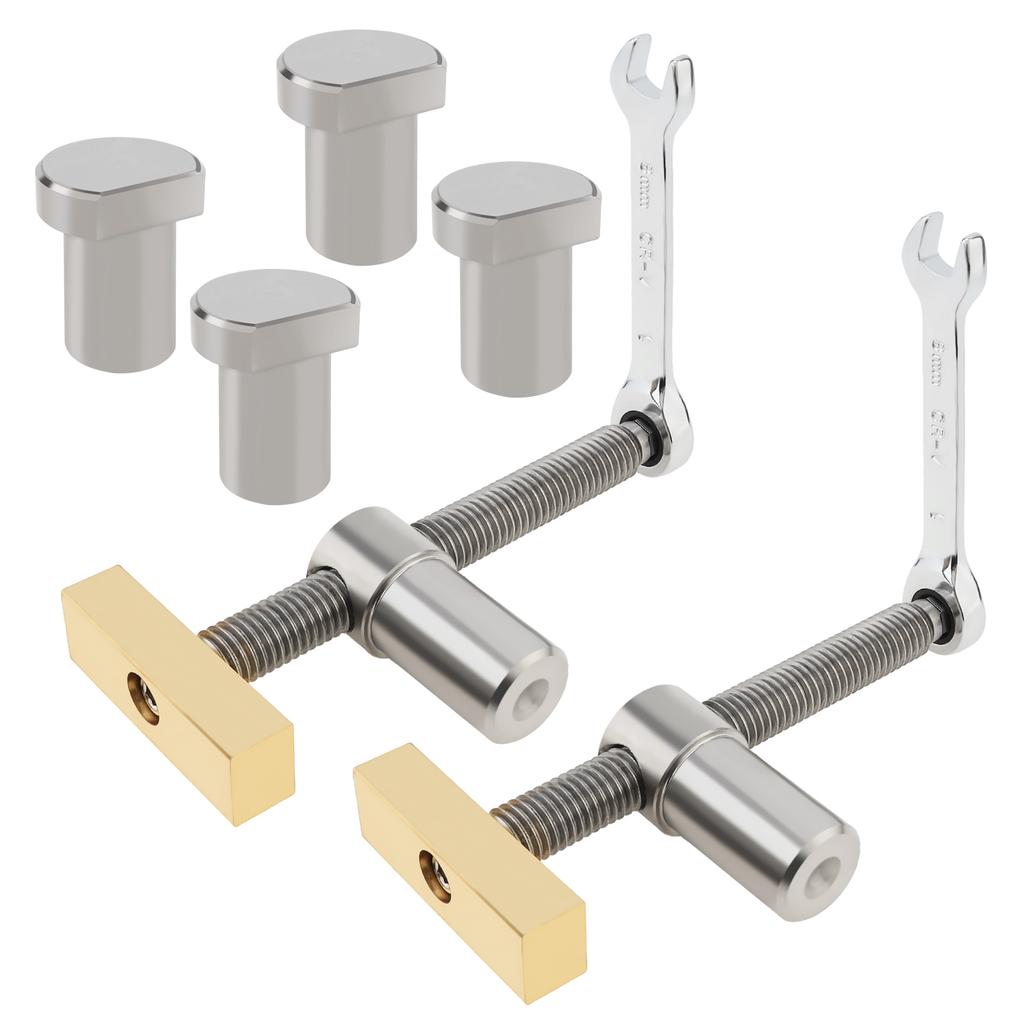 2Pcs 20mm Workbench Holding Stopper Set with Ratchet Wrench, Precision Fast Positioning Fixture for Woodworking Table