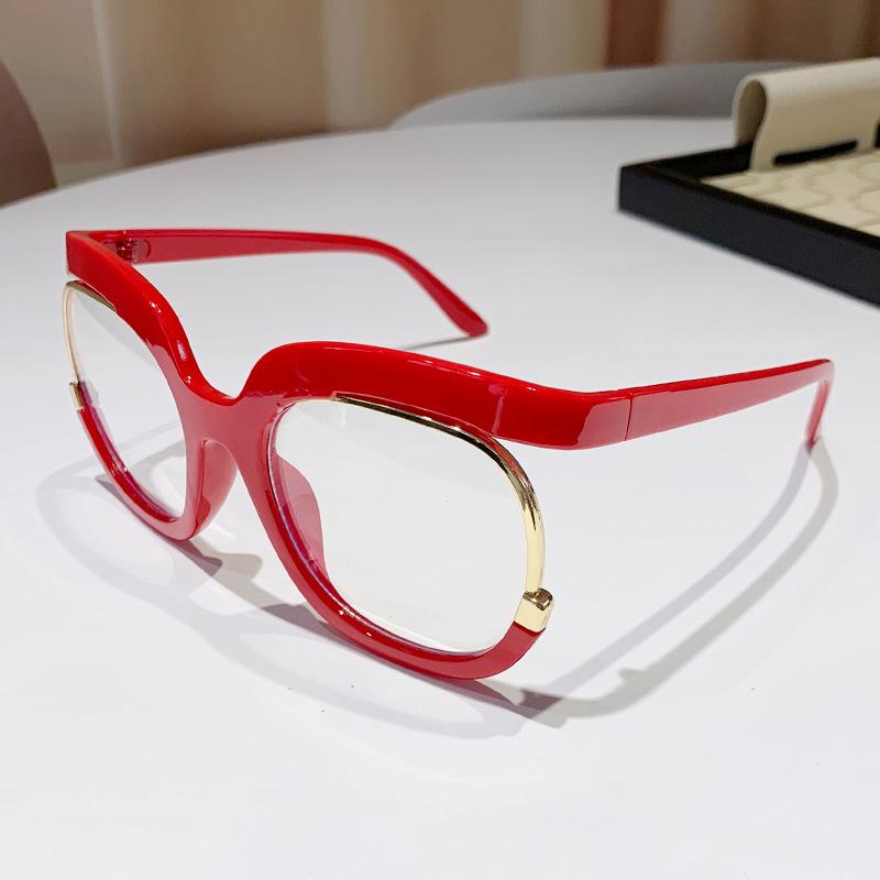 Trendy Large Round Rainbow Eyeglass Frame - European & American Style, Prescription-Compatible