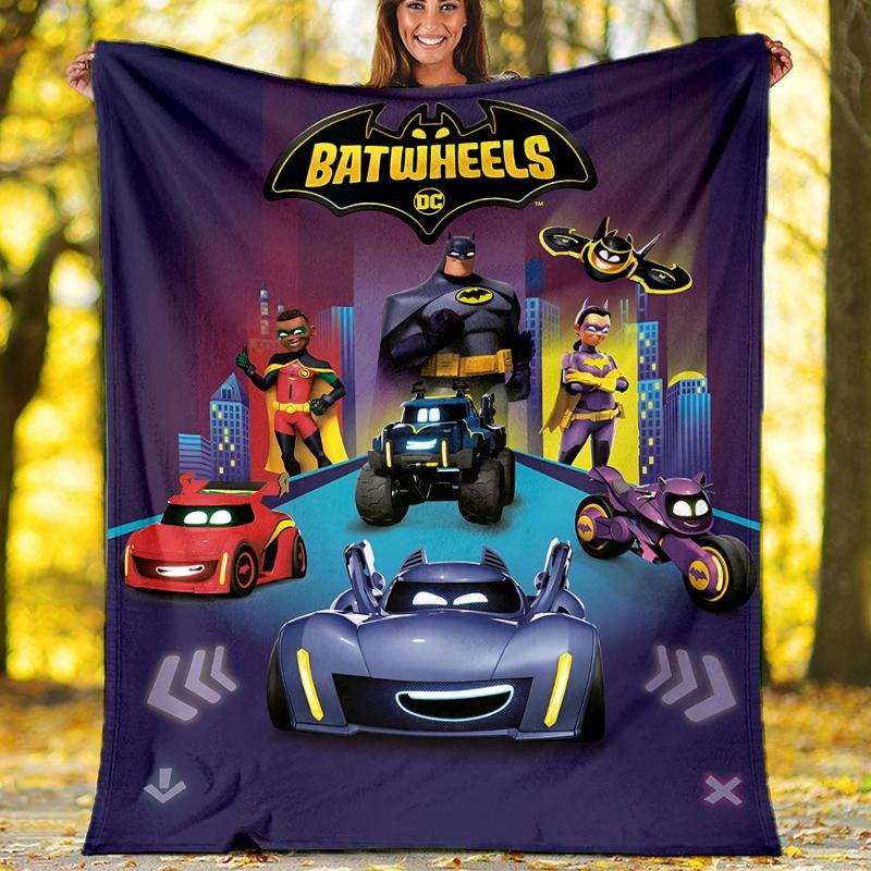 Batwheels Theme Printed Blanket Perfect For Couch Bed Travel Outdoor Use Machine Washable Cozy Durable