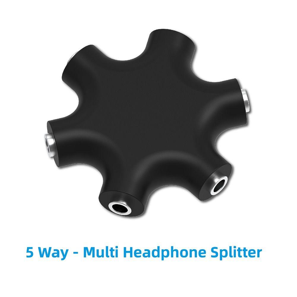 1Pcs 1 Male to 5 Female 3.5mm Audio Headphone Splitter  Phone Laptop MP3 Player