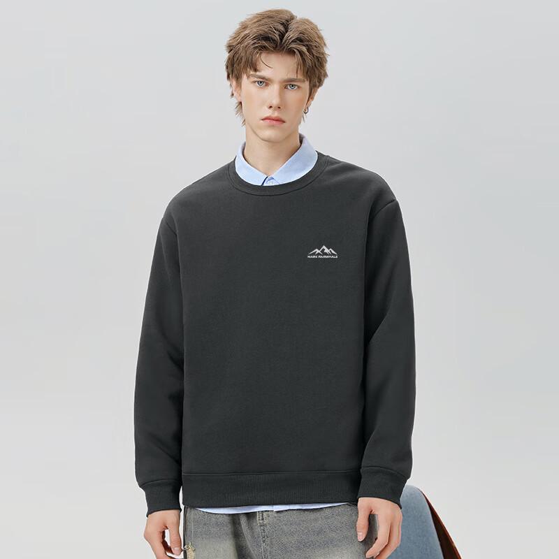 Mark Fairwhale Men's Winter Sherpa Fleece Lined Crew Neck Sweatshirt