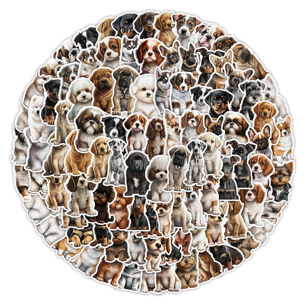 50PCS Cute Cartoon Puppy Stickers: Waterproof Decorative Decals for Phone, Tablet, Laptop, and Refrigerator