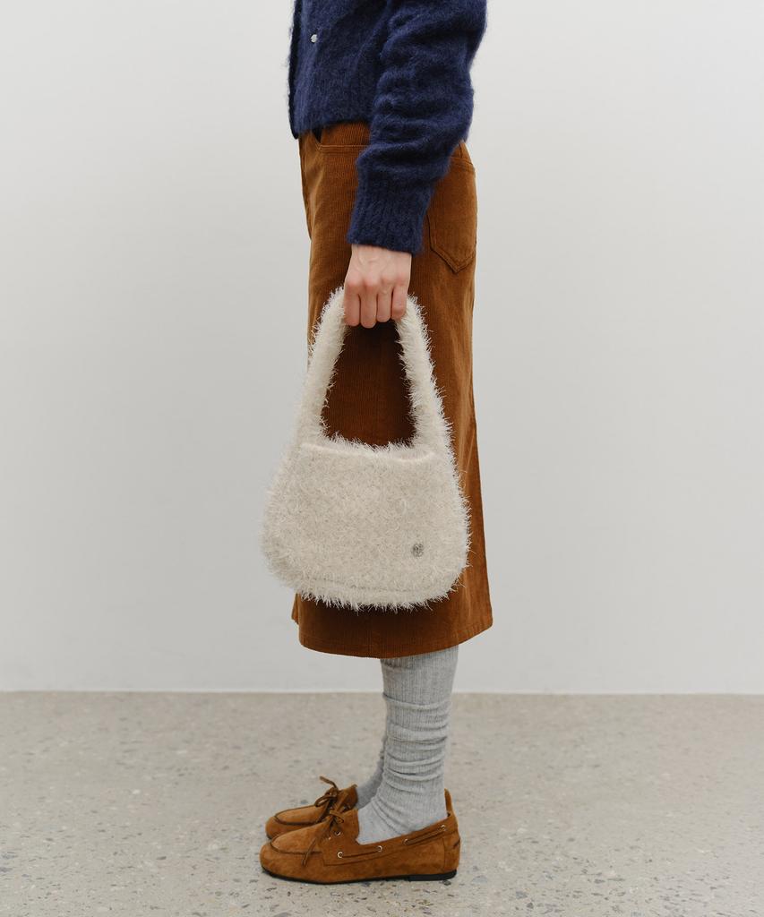 Marith + Franois Girbaud Circle Logo Mini Knit Bag Cream