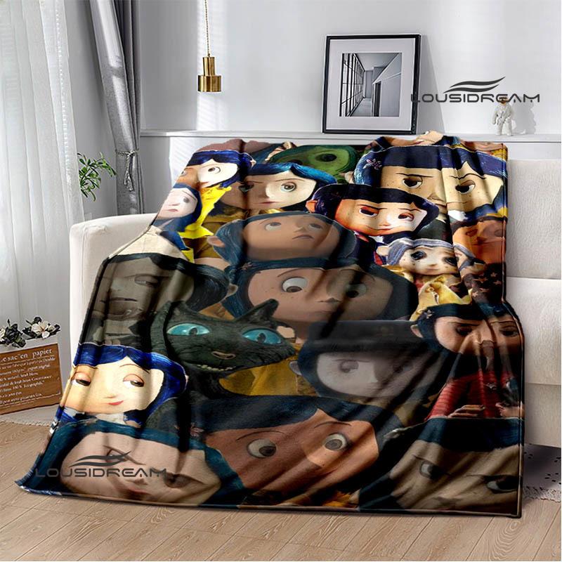 3D-Decke mit C-Coraline-Cartoon-Aufdruck, Flanell, warme Decken, weiche und bequeme Decke, Bettbezüge, Geburtstagsgeschenk, Heimtextilien