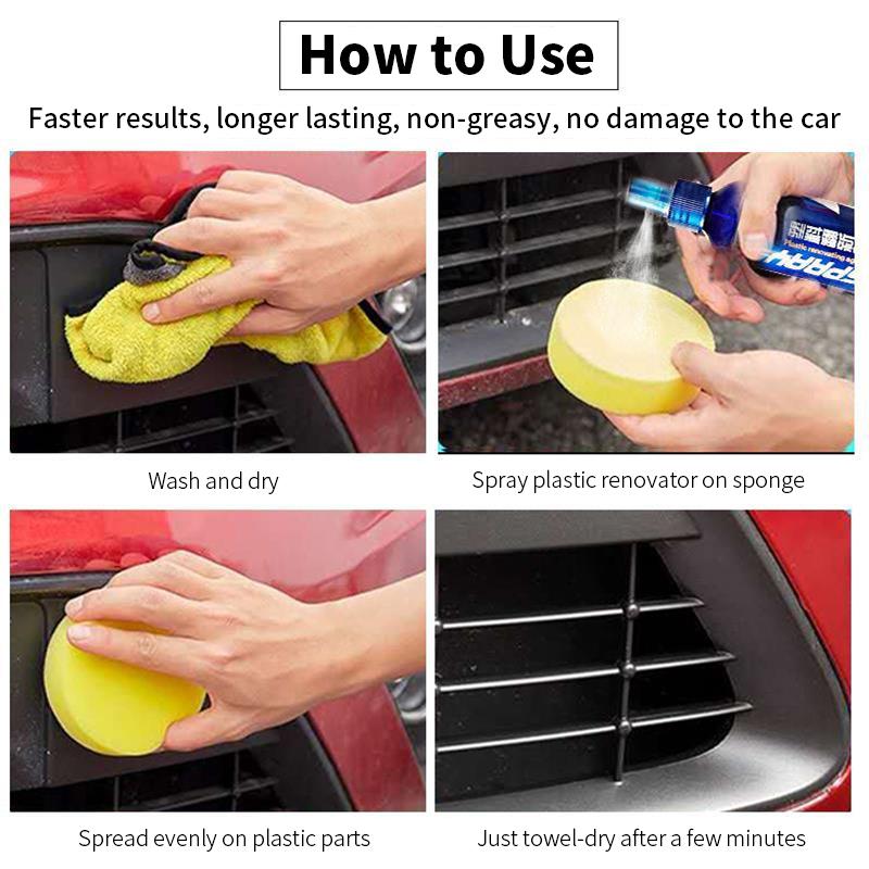 Car Plastic Restore Coating Agent Auto Plastic Rubber Restorer Back To Black Gloss Auto Polish and Repair Coating Renovator