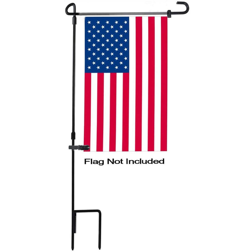 Outdoor Garden Flag Pole Bracket, Painted Iron Art Garden Courtyard, Holiday Decoration Flag Pole Insert
