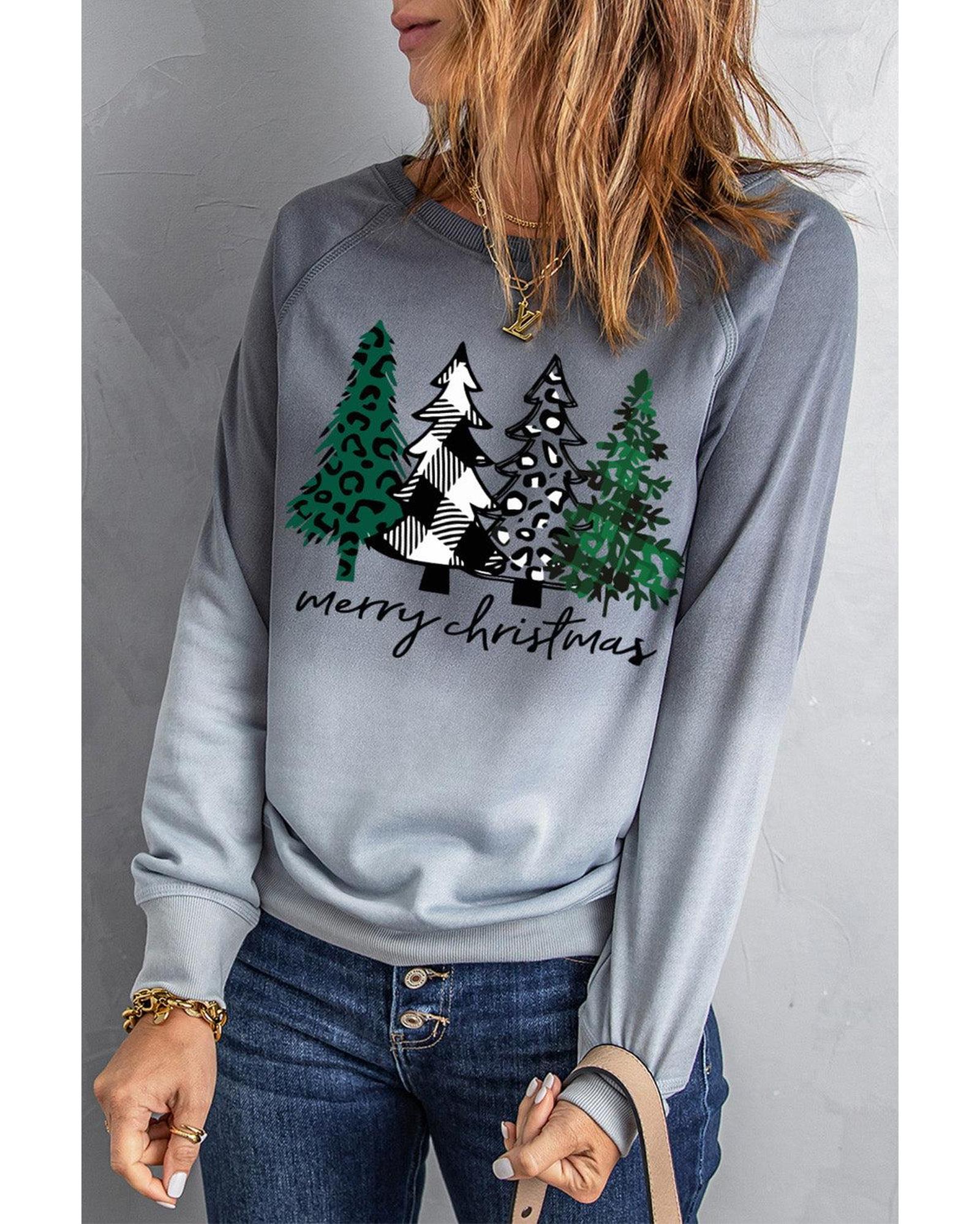 

Azura Exchange Merry Christmas Tree Graphic Sweatshirt S серый