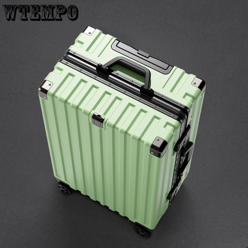Women's Men's Quiet Spinner Wheel Aluminum Frame Luggage - Durable Large Capacity Suitcase with Combination Lock