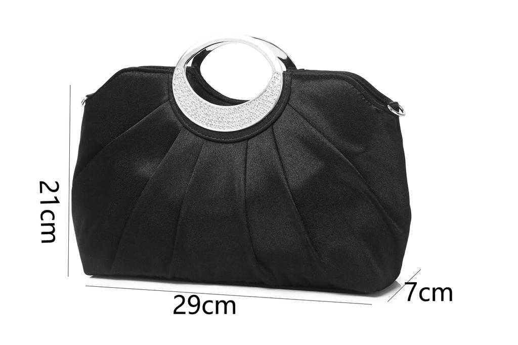 SUNSPOT Party Large Clutch Wedding Large Bag, Bag, Bag, Handbag, Women's, 3-Way (Black)