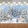 Winter Ice Snow Castle Photography Background Snow Scene Frozen Forest Wonderland Christmas Party Home Decor Photo Backdrop Prop12