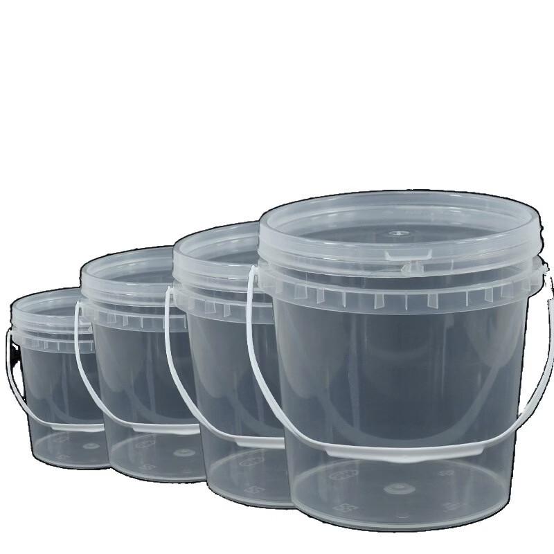 10L Transparent Plastic Storage Pail with Handle and Lid
