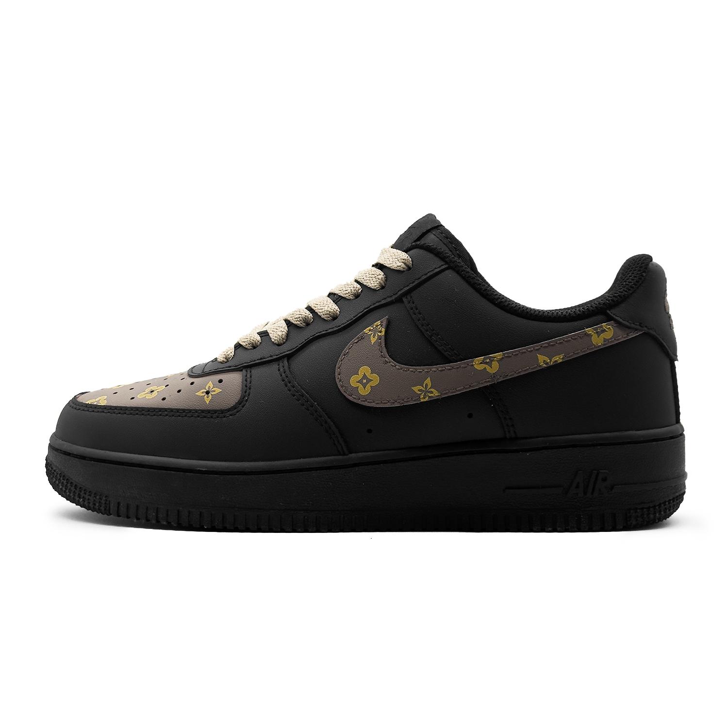 

Nike Air Force 1 Luxury Design Leather Abrasion Resistant Slip Resistant Low top Skateboard Shoes Women s Black Brown DD8959-001(Team430-) 36.5