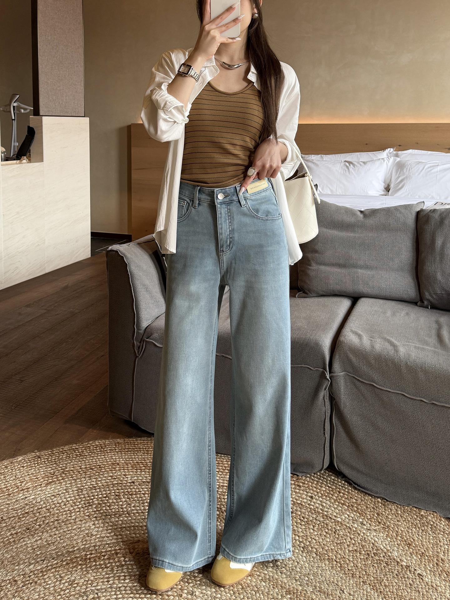 Thirteen Rows Women s 360° Stretch High-Waisted Wide-Leg Jeans - Spicy Girl Collection, Spring 2026 M