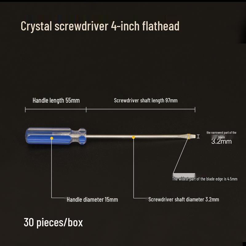 Compact Multi-functional Crystal Screwdriver Set for Phone & Computer Repair - Includes Phillips and Flathead.