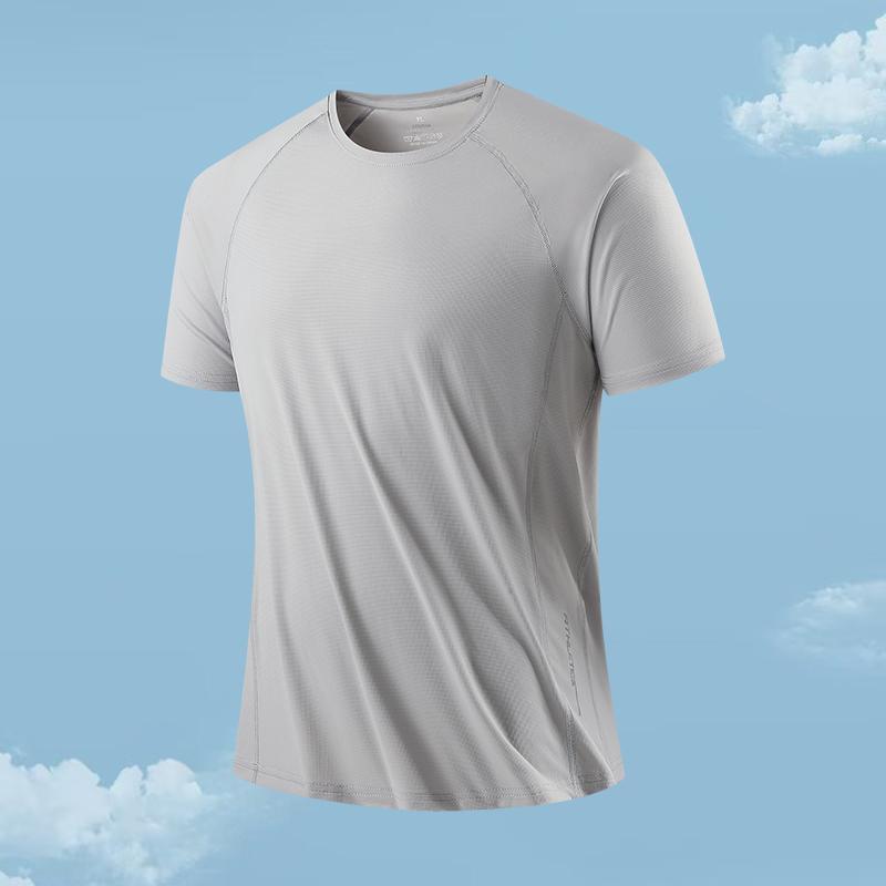 Sports And Leisure Ice Silk Short-sleeved Men's Quick-drying Ice-feel Elastic Breathable Loose Round Neck T-shirt For Men