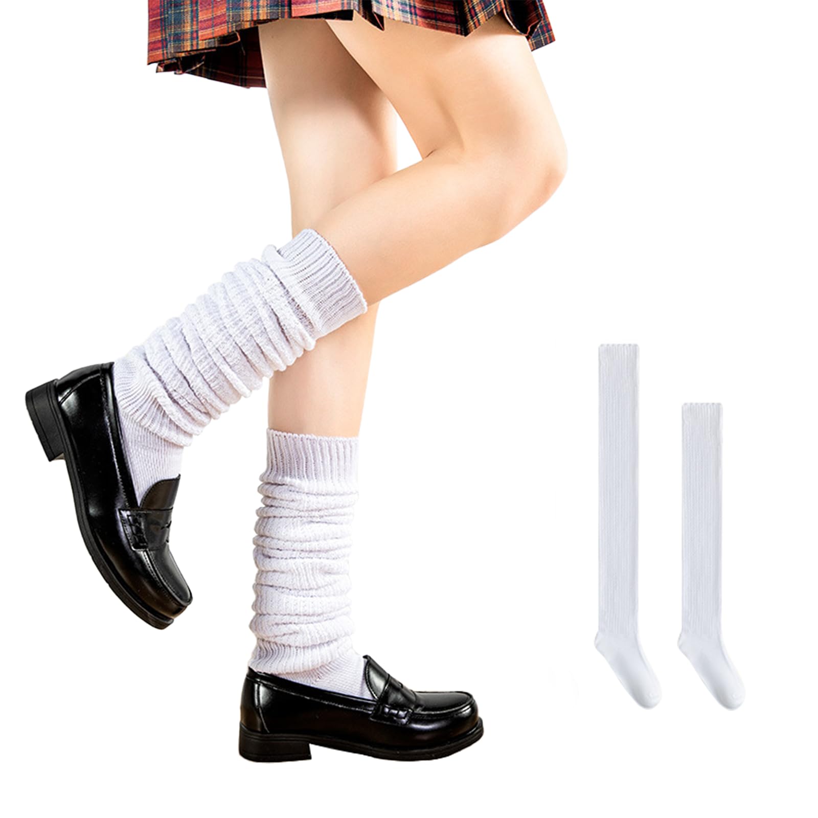 

Kayiyasu Свободные Размеры и Школьные Носки Форма Ноги Холодные Длинные для Средней и Старшей Школы JK Поездки в Школу 2 Женских Носка, 60см, 80см, 120см, Комплект,