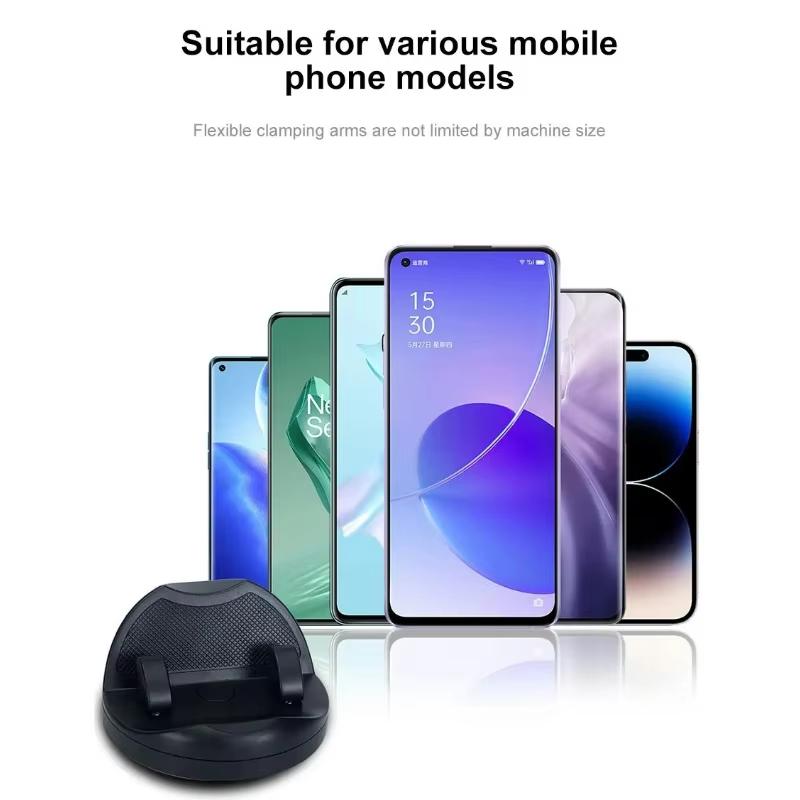 360° Rotatable Car Dashboard Phone Holder Set with Temporary Parking Number Plate Suction Cup Anti-Slip Phone Holder