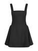 Women's Sleeveless Square Neck Cinched Waist Mini Flared Party Dress