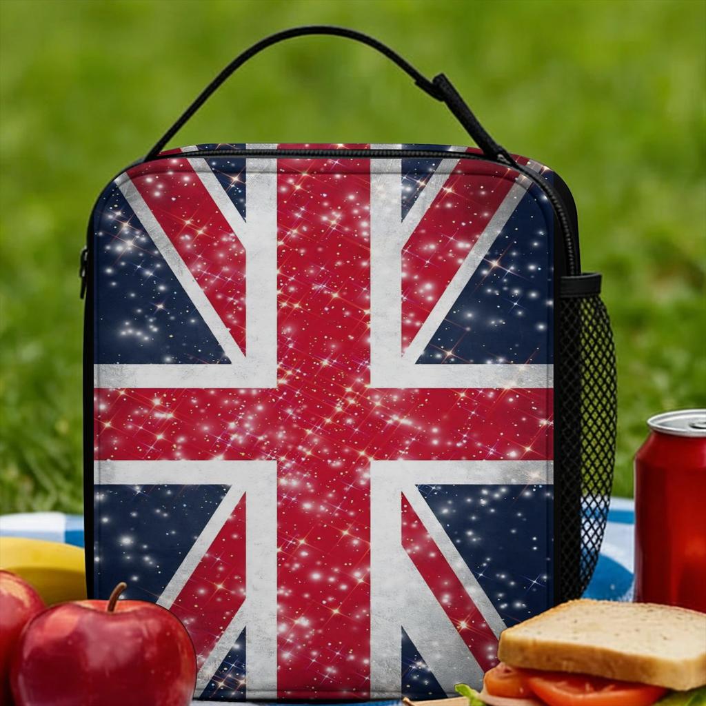 UK Flag Lunch Bag Vintage Lunch Box For Adult Picnic Convenient Cooler Bag Waterproof Print Thermal Tote Handbags
