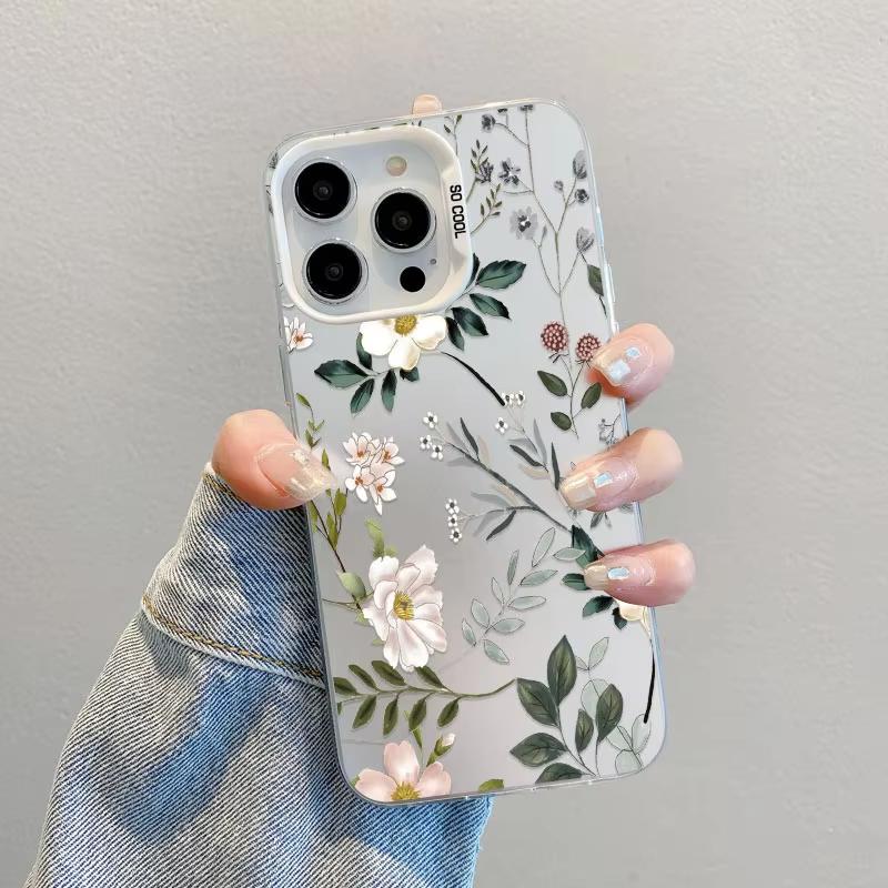 Fresh Small Flower Graphic Laser Phone Case For Samsung Galaxy S26 Ultra S23 S24 S25 S22 S21 S20 Plus FE A35 A54 A55 5G Cover