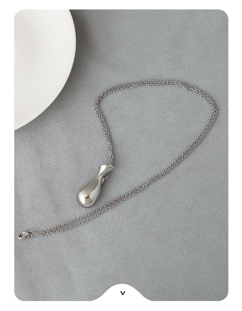 Sterling Silver Water Purifier Bottle Pendant Necklace - Elegant Long Style Sweater Accessory