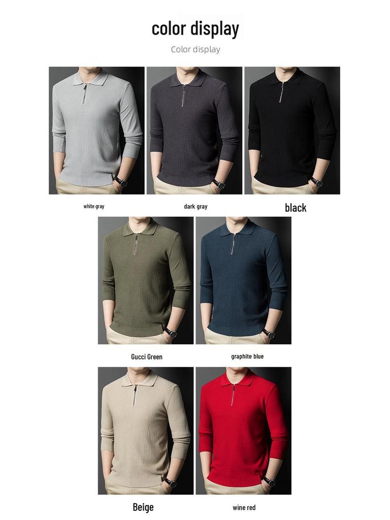 Men's 2025 Winter Jacquard Knit Half-Zip Sweater - Casual & Warm Style for Middle-Aged