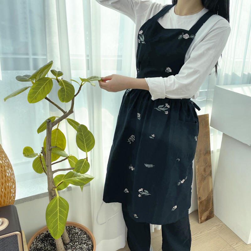 Luna Abel 100% Cotton Long Waterproof Apron black