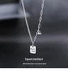 925 Sterling Silver Lucky Square Necklace - Trendy High-End Clavicle Chain Pendant for Women