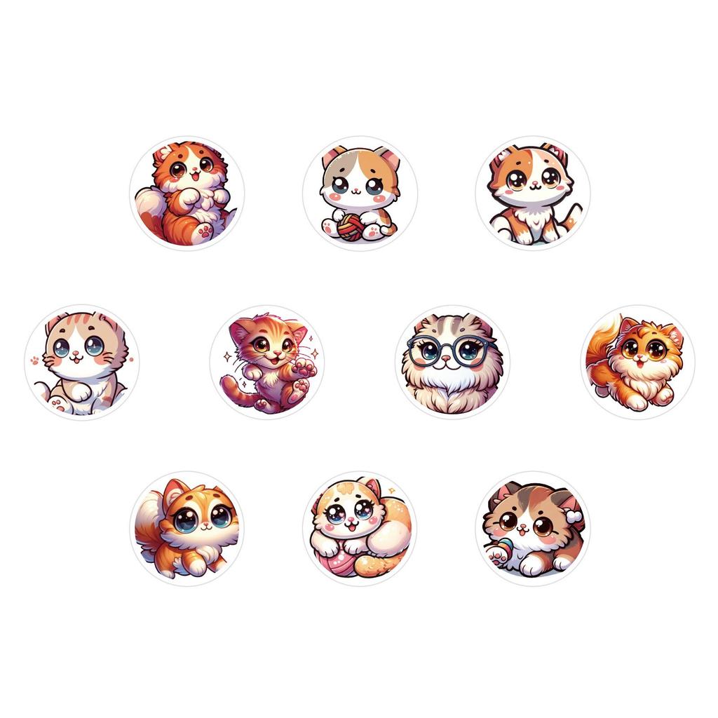 500 Cute Cat Animal Stickers - Perfect for Kids' DIY, Suitcases, Scooters, Water Bottles, and Diaries.