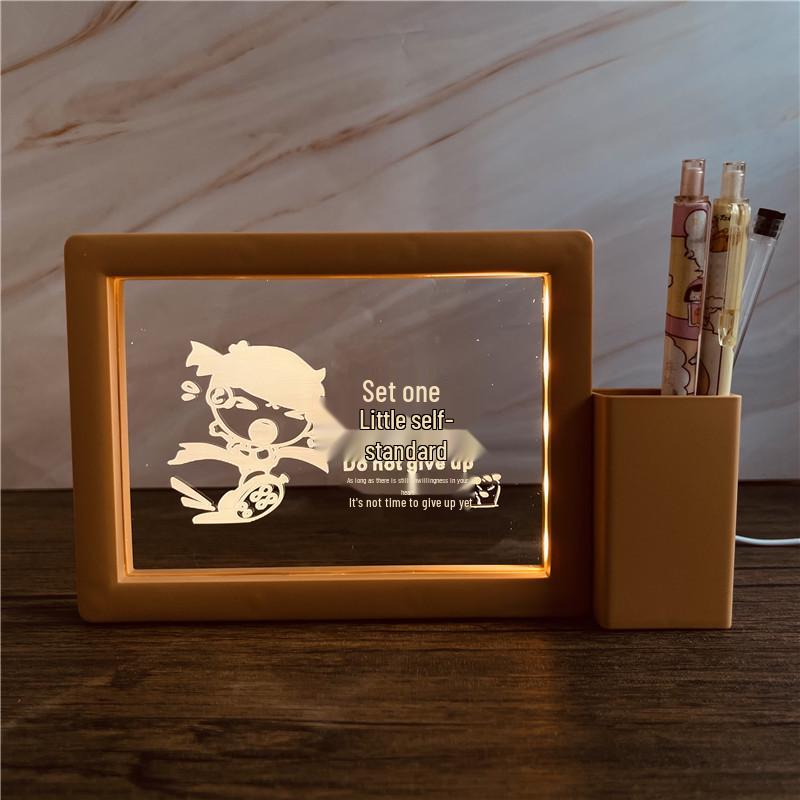 3D Photo Frame Pen Holder Night Light – Creative Graduation or Birthday Gift for Teachers and Classmates