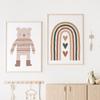 Boho Bear Rabbit Rainbow Sun Heart Nursery Wall Art Canvas Painting Nordic Posters And Prints Wall Pictures Baby Kids Room Decor
