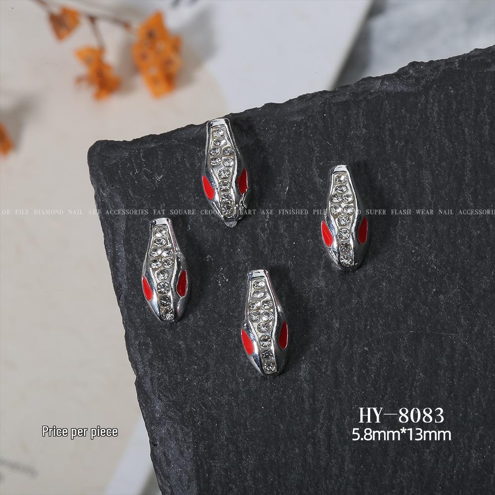 Shiny Rhinestone Snake-Shaped 3D Nail Art Accessories