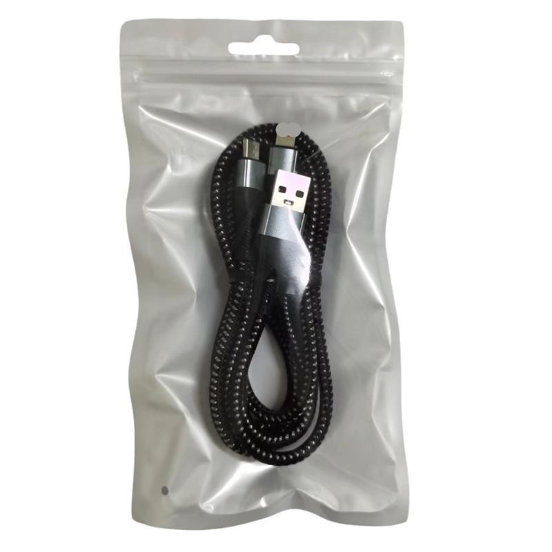 120W Braided Type-C Car Charger: Three-in-One Fast Charging Cable
