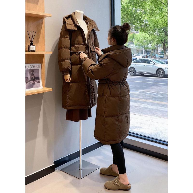 

Women s Mid-Length Puffer Jacket: 2025 Korean Style, Loose Fit, Slimming & Thickened for Warmth S кофейный